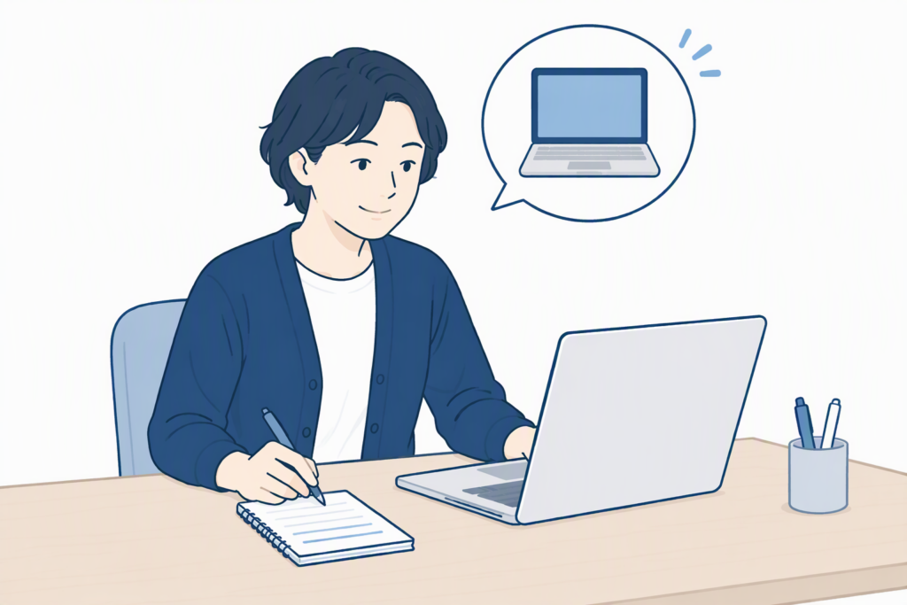自分のパソコンのCPUを確認して買い替えを検討するイメージ