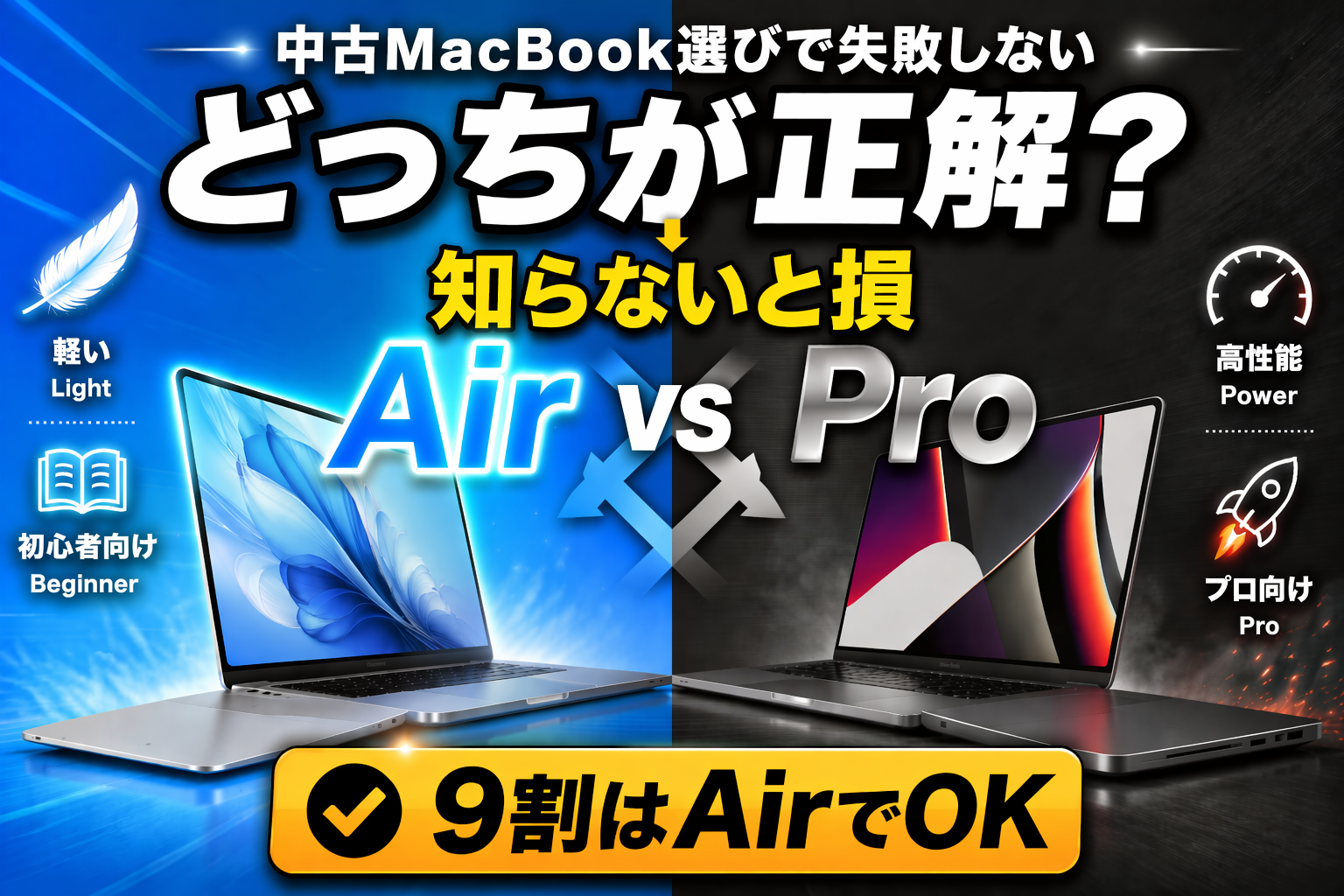 中古MacBook AirとProどっち？違いを徹底解説｜初心者向けおすすめの