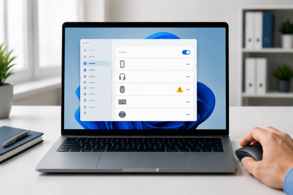 Bluetoothマウスが認識しない場合の設定確認イメージ