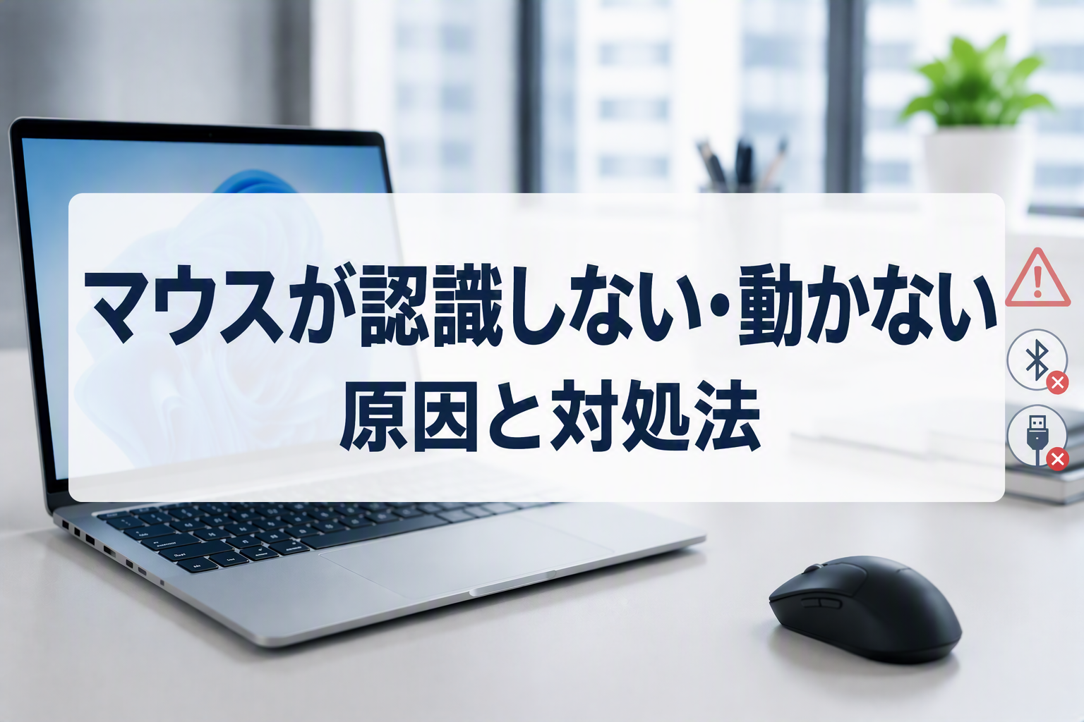 マウスが認識しない・動かない原因と対処法を解説するイメージ