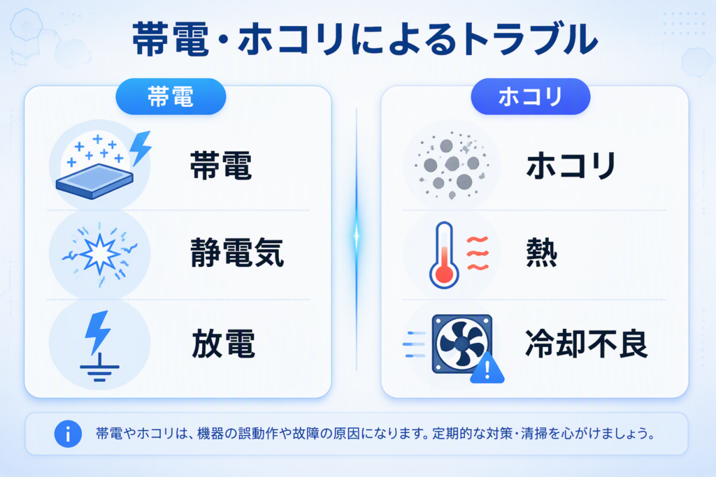 帯電やホコリによるパソコンの電源トラブル